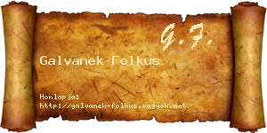 Galvanek Folkus névjegykártya